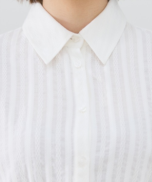 REDYAZEL（レディアゼル）の「フレアペプラムシャツ（シャツ/ブラウス・レディース・オフホワイト/サックスブルー/ブラック・FREE）」の16枚目の写真