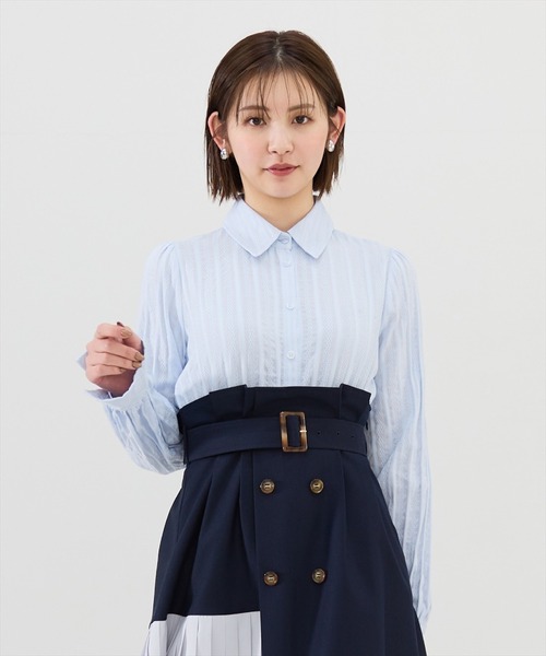 REDYAZEL（レディアゼル）の「フレアペプラムシャツ（シャツ/ブラウス・レディース・オフホワイト/サックスブルー/ブラック・FREE）」の19枚目の写真