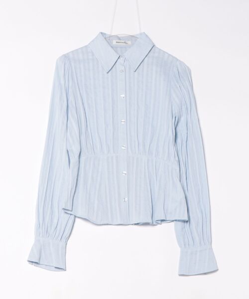 REDYAZEL（レディアゼル）の「フレアペプラムシャツ（シャツ/ブラウス・レディース・オフホワイト/サックスブルー/ブラック・FREE）」の5枚目の写真