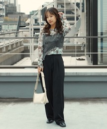 コルセットビスチェ付きシアートップス 秋物 秋服 2026年秋冬