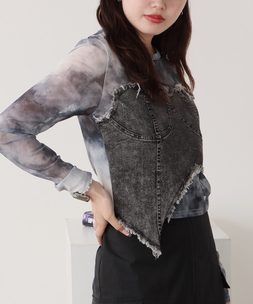 ROOPTOKYO(ループトウキョウ)の「コルセットビスチェ付きシアートップス 秋物 秋服 2026年秋冬(Tシャツ/カットソー・レディース・ホワイト/グレー系1/ブラウン/ネイビー系1/ホワイト×ブラック/ライトブルー/ネイビー系2・FREE)」の19枚目の写真