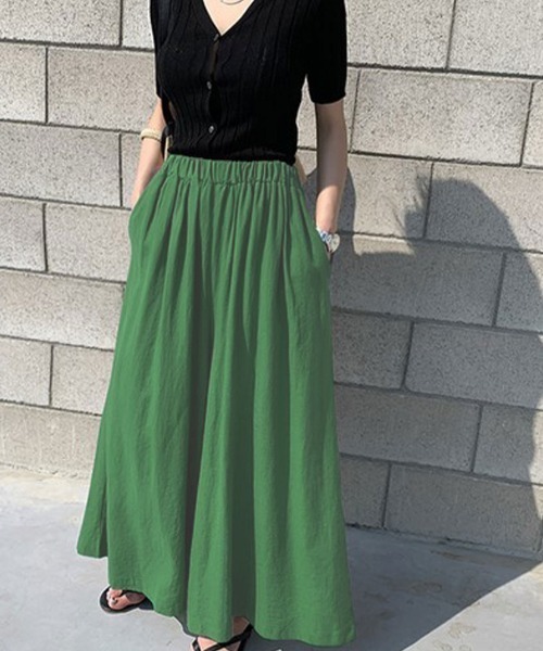 maison de LATIR(メゾンドラティール)の「《11色展開》軽やかに揺れる夏服フレアイージーパンツ ウエストゴムでラクな穿き心地とポケット付きが嬉しい体型カバー(その他パンツ・レディース・ブラック/グレー/ベージュ/ブラウン/カーキ/イエロー/グリーン/ブルー/グリーン系その他2/グリーン系その他3/アクア・ONE SIZE)」の15枚目の写真