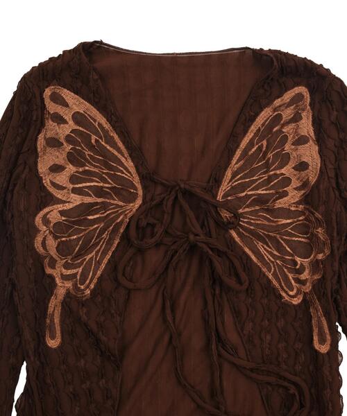 dispark（ディスパーク）の「DISPARK/バタフライカットフリルカーディガン（カーディガン/ボレロ・レディース・ブラウン・FREE）」の8枚目の写真