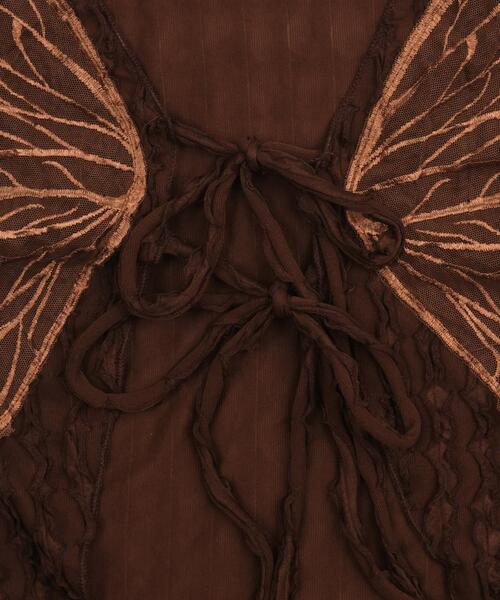 dispark（ディスパーク）の「DISPARK/バタフライカットフリルカーディガン（カーディガン/ボレロ・レディース・ブラウン・FREE）」の9枚目の写真