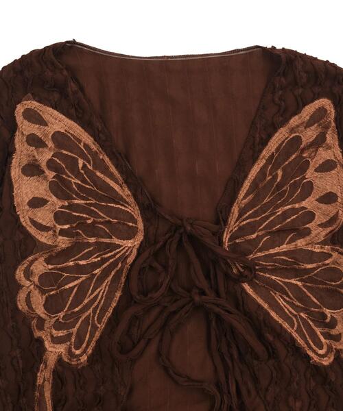 dispark（ディスパーク）の「DISPARK/バタフライカットフリルカーディガン（カーディガン/ボレロ・レディース・ブラウン・FREE）」の10枚目の写真
