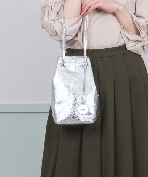 marco masi（マルコマージ）の「【MARCO MASI/マルコ・マージ】巾着　ショルダーバッグ　バケツバッグ（ショルダーバッグ・レディース・シルバー/ブラック・FREE）」の15枚目の写真