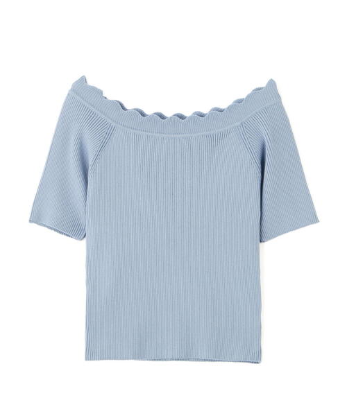 FREE'S MART(フリーズマート)の「◆2WAYオフショルスカラップニット(ニット/セーター・レディース・レッド/ブラック/ホワイト/ブルー・FREE)」の6枚目の写真