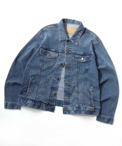 HANES(ヘインズ)の「Hanes/へインズ 3rd-TYPE DENIM JACKET/レギュラーフィット ストレッチ デニムジャケット/Gジャン/レディース メンズ(デニムジャケット・メンズ・ブルー/サックスブルー/ネイビー/ブラック・L/M/S/LL)」の22枚目の写真