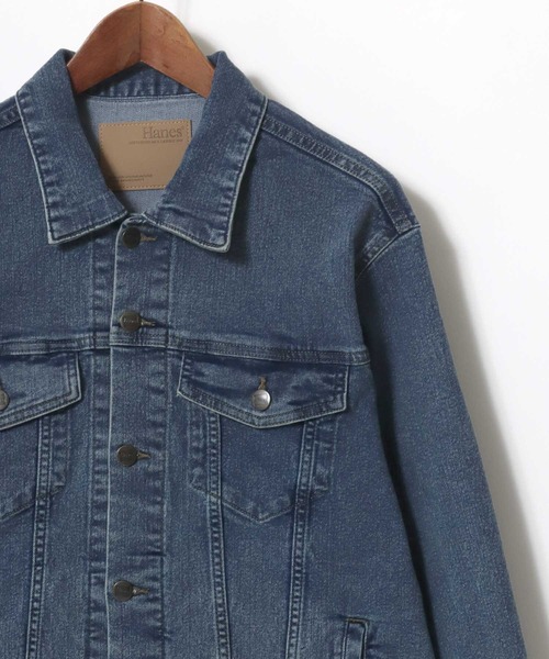 HANES(ヘインズ)の「Hanes/へインズ 3rd-TYPE DENIM JACKET/レギュラーフィット ストレッチ デニムジャケット/Gジャン/レディース メンズ(デニムジャケット・メンズ・ブルー/サックスブルー/ネイビー/ブラック・L/M/S/LL)」の15枚目の写真