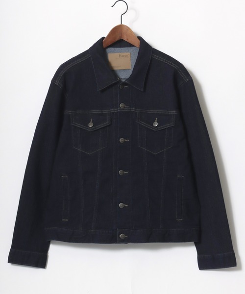 HANES(ヘインズ)の「Hanes/へインズ 3rd-TYPE DENIM JACKET/レギュラーフィット ストレッチ デニムジャケット/Gジャン/レディース メンズ(デニムジャケット・メンズ・ブルー/サックスブルー/ネイビー/ブラック・L/M/S/LL)」の16枚目の写真