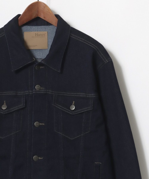 HANES(ヘインズ)の「Hanes/へインズ 3rd-TYPE DENIM JACKET/レギュラーフィット ストレッチ デニムジャケット/Gジャン/レディース メンズ(デニムジャケット・メンズ・ブルー/サックスブルー/ネイビー/ブラック・L/M/S/LL)」の13枚目の写真