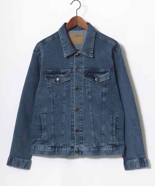 HANES(ヘインズ)の「Hanes/へインズ 3rd-TYPE DENIM JACKET/レギュラーフィット ストレッチ デニムジャケット/Gジャン/レディース メンズ(デニムジャケット・メンズ・ブルー/サックスブルー/ネイビー/ブラック・L/M/S/LL)」の18枚目の写真