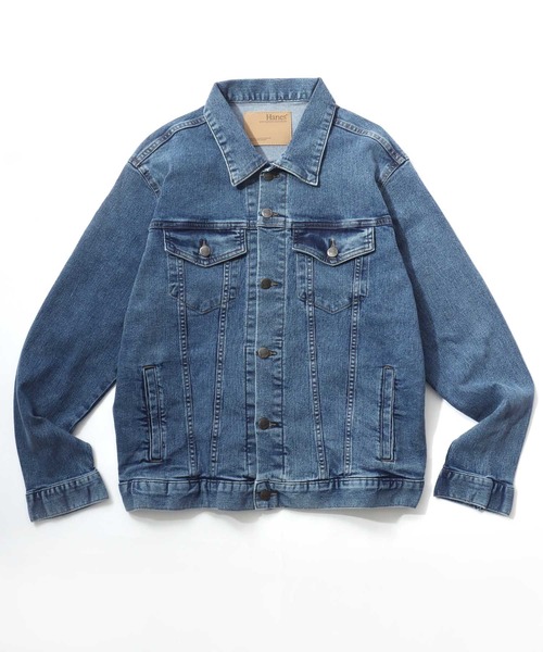 HANES(ヘインズ)の「Hanes/へインズ 3rd-TYPE DENIM JACKET/レギュラーフィット ストレッチ デニムジャケット/Gジャン/レディース メンズ(デニムジャケット・メンズ・ブルー/サックスブルー/ネイビー/ブラック・L/M/S/LL)」の21枚目の写真