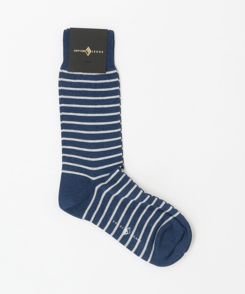 UNITED ARROWS(ユナイテッドアローズ)の「<SOZZI>カラーボーダー ソックス(ソックス/靴下・メンズ・ライトピンク/ケリーグリーン/コバルトブルー/ネイビー・FREE)」の3枚目の写真
