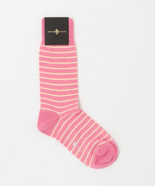 UNITED ARROWS(ユナイテッドアローズ)の「<SOZZI>カラーボーダー ソックス(ソックス/靴下・メンズ・ライトピンク/ケリーグリーン/コバルトブルー/ネイビー・FREE)」の1枚目の写真