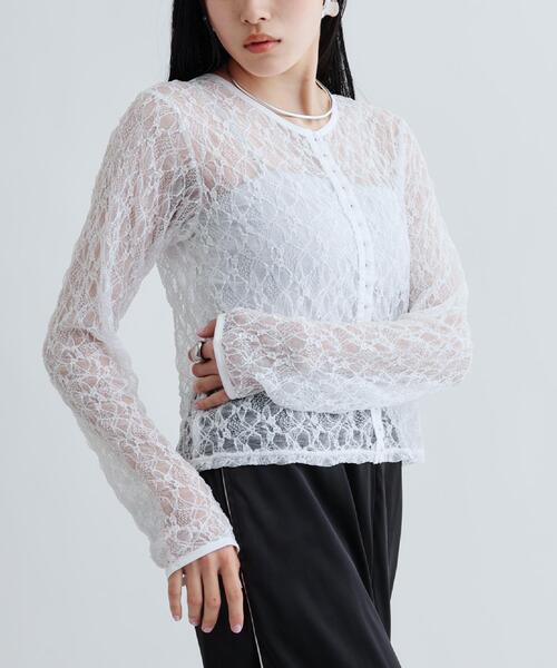 GALLEST（ギャレスト）の「【ZOZO限定】レースフロントホックカーディガン（カーディガン/ボレロ・レディース・ブラック/ホワイト・38）」の10枚目の写真