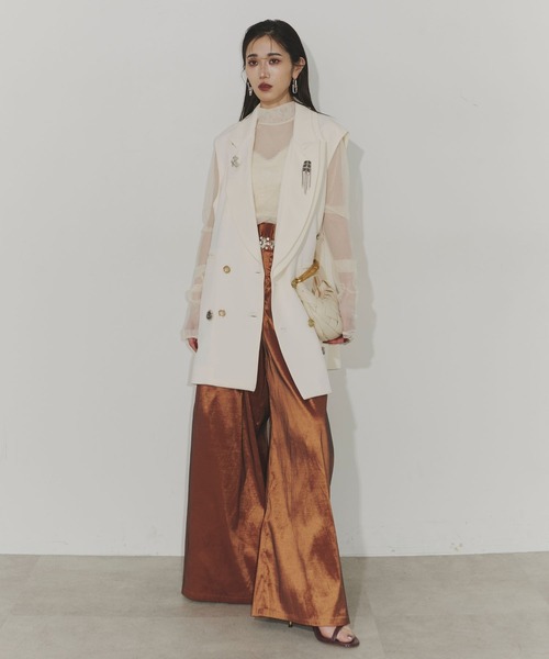 Chris TROIS.(クリストロワ)の「Bijou belt wide pants(その他パンツ・レディース・ブルー/オレンジ/ブラック・0/1)」の19枚目の写真