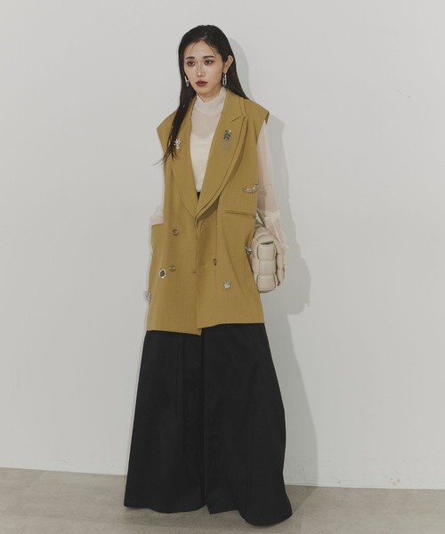 Chris TROIS.(クリストロワ)の「Bijou belt wide pants(その他パンツ・レディース・ブルー/オレンジ/ブラック・0/1)」の17枚目の写真