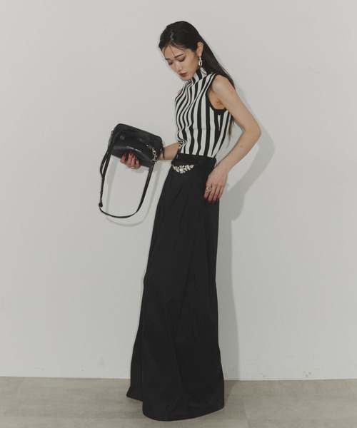 Chris TROIS.(クリストロワ)の「Bijou belt wide pants(その他パンツ・レディース・ブルー/オレンジ/ブラック・0/1)」の10枚目の写真