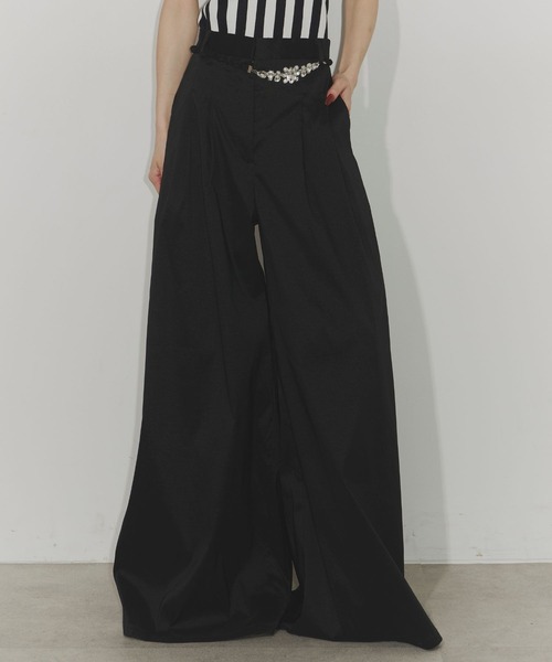 Chris TROIS.(クリストロワ)の「Bijou belt wide pants(その他パンツ・レディース・ブルー/オレンジ/ブラック・0/1)」の14枚目の写真
