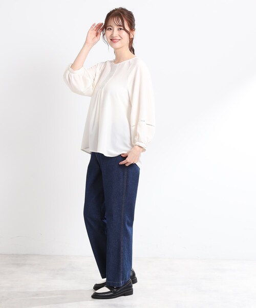Reflect / リフレクト 【夏SALE／E‐QUALITY／手洗い可】ピンタックブラウス 夏SALE／E‐QUALITY／手洗い可】ストライプシャツ（シャツ