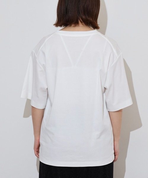 hunch（ハンチ）の「hunch コンパクトスムース　フォトTシャツ（Tシャツ/カットソー・レディース・オフホワイト/ブラック・FREE）」の9枚目の写真