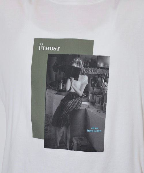 hunch（ハンチ）の「hunch コンパクトスムース　フォトTシャツ（Tシャツ/カットソー・レディース・オフホワイト/ブラック・FREE）」の11枚目の写真