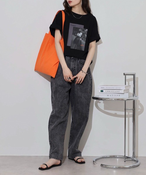 hunch（ハンチ）の「hunch コンパクトスムース　フォトTシャツ（Tシャツ/カットソー・レディース・オフホワイト/ブラック・FREE）」の16枚目の写真