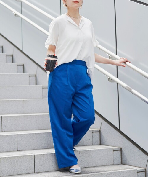 coen(コーエン)の「【接触冷感】袖フリルスキッパーブラウス(シャツ/ブラウス・レディース・オフホワイト/クリーム/ダークグレー・FREE)」の17枚目の写真