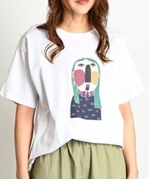 クルーネック 丸首 プリント半袖Tシャツ