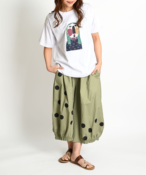 MARAI（マーライ）の「クルーネック 丸首 プリント半袖Tシャツ（Tシャツ/カットソー・レディース・ブラック/ホワイト・FREE）」の6枚目の写真