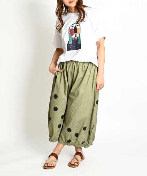 MARAI（マーライ）の「クルーネック 丸首 プリント半袖Tシャツ（Tシャツ/カットソー・レディース・ブラック/ホワイト・FREE）」の7枚目の写真