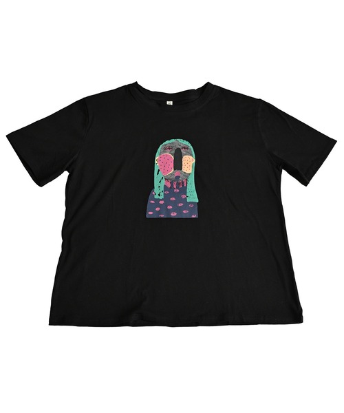 MARAI（マーライ）の「クルーネック 丸首 プリント半袖Tシャツ（Tシャツ/カットソー・レディース・ブラック/ホワイト・FREE）」の10枚目の写真