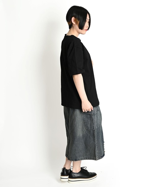 MARAI（マーライ）の「クルーネック 丸首 プリント半袖Tシャツ（Tシャツ/カットソー・レディース・ブラック/ホワイト・FREE）」の12枚目の写真
