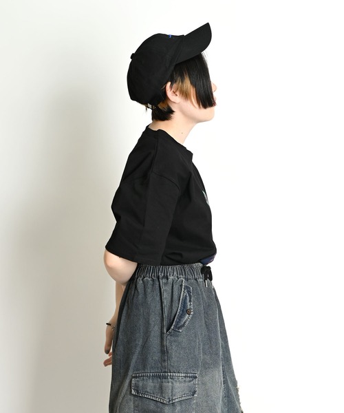 MARAI（マーライ）の「クルーネック 丸首 プリント半袖Tシャツ（Tシャツ/カットソー・レディース・ブラック/ホワイト・FREE）」の14枚目の写真