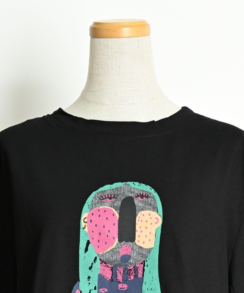 MARAI（マーライ）の「クルーネック 丸首 プリント半袖Tシャツ（Tシャツ/カットソー・レディース・ブラック/ホワイト・FREE）」の15枚目の写真