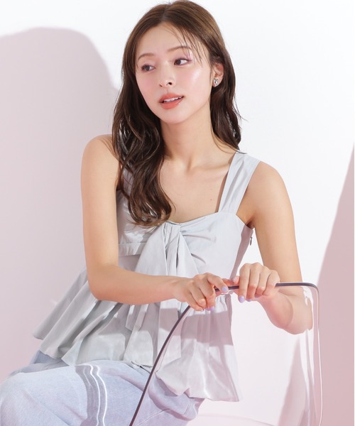 JILL by JILL STUART(ジルバイジルスチュアート)の「◇リボンペプラムブラウス(シャツ/ブラウス・レディース・ブラック/ピンク/ブルー・FREE)」の3枚目の写真