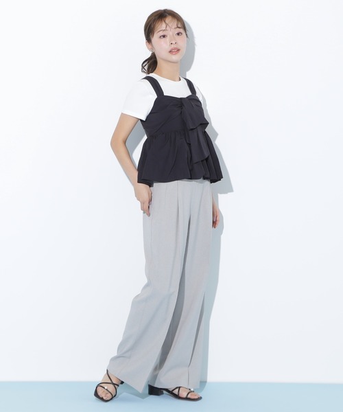 JILL by JILL STUART(ジルバイジルスチュアート)の「◇リボンペプラムブラウス(シャツ/ブラウス・レディース・ブラック/ピンク/ブルー・FREE)」の4枚目の写真