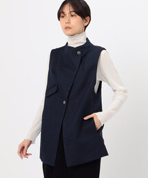 Gabardine K.T | 和紙混ツィード ボトルネックジレ(ベスト)