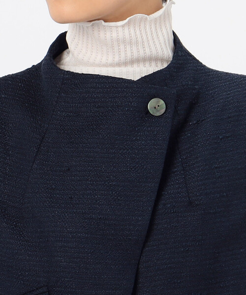 Gabardine K.T(ギャバジンケーティー)の「和紙混ツィード ボトルネックジレ(ベスト・レディース・ネイビー/ライトグレー・7号/9号/11号)」の13枚目の写真