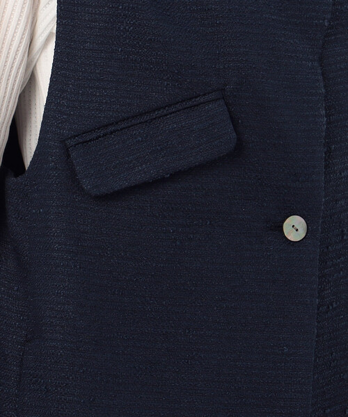 Gabardine K.T(ギャバジンケーティー)の「和紙混ツィード ボトルネックジレ(ベスト・レディース・ネイビー/ライトグレー・7号/9号/11号)」の15枚目の写真