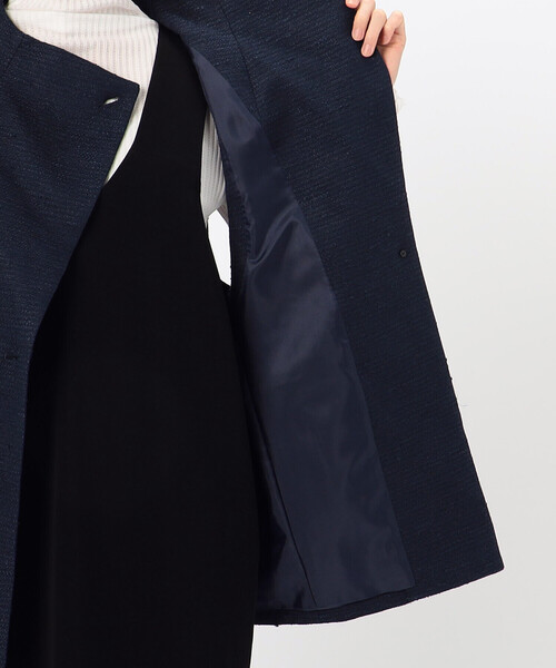 Gabardine K.T(ギャバジンケーティー)の「和紙混ツィード ボトルネックジレ(ベスト・レディース・ネイビー/ライトグレー・7号/9号/11号)」の17枚目の写真