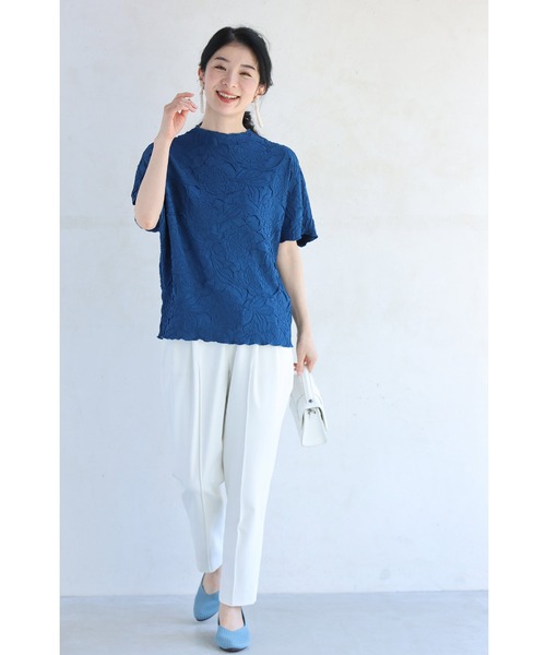 cawaii（カワイイ）の「ゆったり「楽」 彫刻花ドルマントップス（Tシャツ/カットソー・レディース・ブルー/ホワイト/ブラック・FREE）」の7枚目の写真