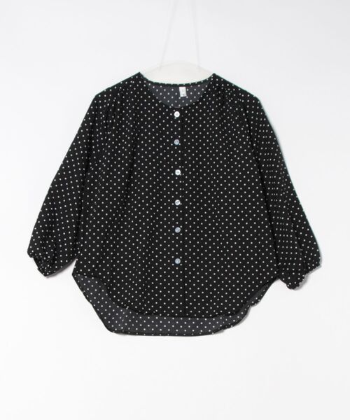 machatt ブラック ドット柄 トップス
