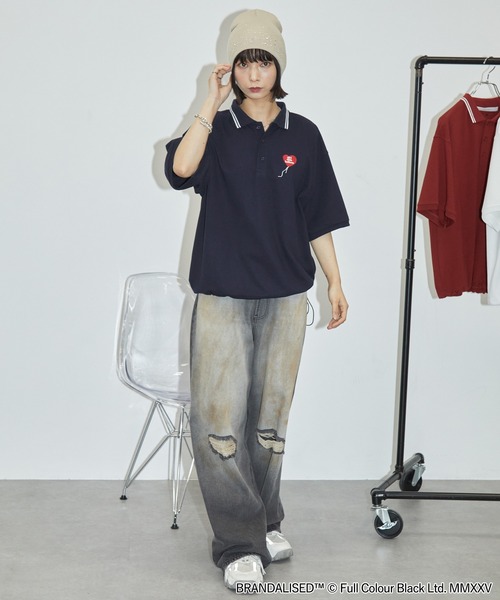 BRANDALISED 別注 Girl with Balloon ハート刺繍ドロスト