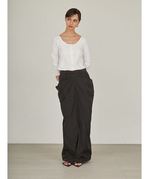styling/（スタイリング）の「【セットアップ対応】レイヤードドレープスカート（スカート・レディース・ブラック/ライトベージュ・1/0）」の9枚目の写真