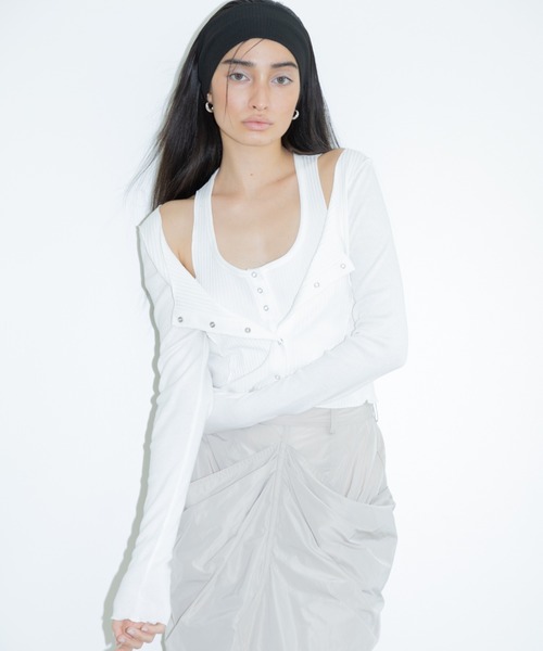 styling/（スタイリング）の「【セットアップ対応】レイヤードドレープスカート（スカート・レディース・ブラック/ライトベージュ・1/0）」の16枚目の写真