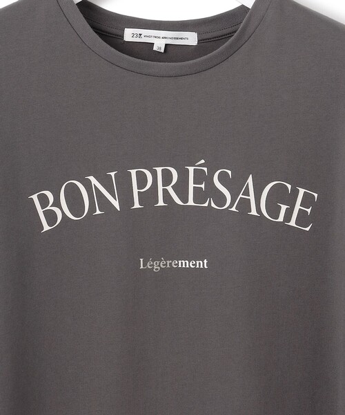 23区 L(ニジュウサンクオオキイサイズ)の「【接触冷感/洗える】BON-PRESAGE ロゴ フレンチスリーブ Tシャツ(Tシャツ/カットソー・レディース・ホワイト系/ライトグレー系/グレー系・44/46)」の20枚目の写真