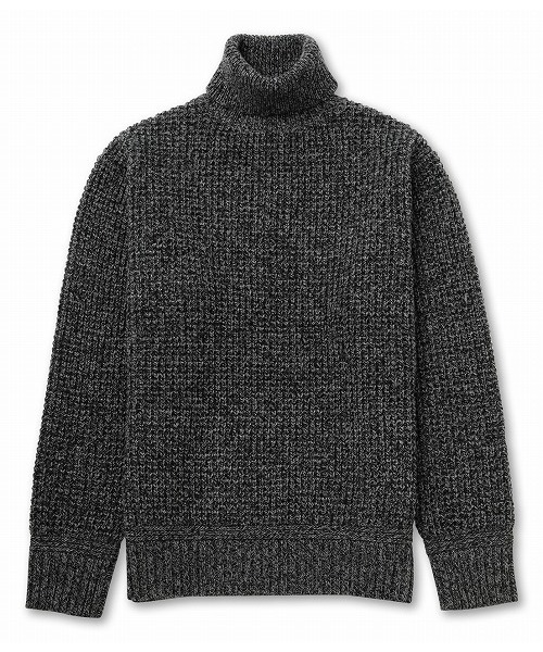 JUNRED（ジュンレッド）の「ハンドウォッシュメランジタートルニット（ニット/セーター・メンズ・グレー/ベージュ/ネイビー・SMALL/MEDIUM/LARGE）」の2枚目の写真