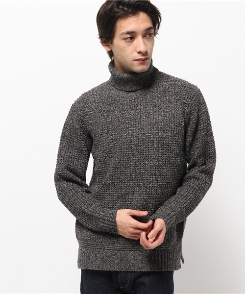 JUNRED（ジュンレッド）の「ハンドウォッシュメランジタートルニット（ニット/セーター・メンズ・グレー/ベージュ/ネイビー・SMALL/MEDIUM/LARGE）」の10枚目の写真